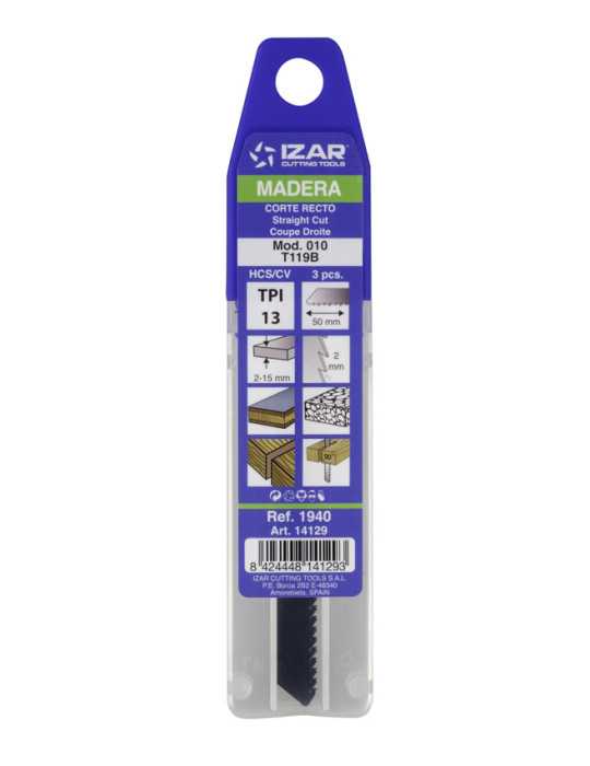 Sierra MOD. 010 (T119B) Calar Madera Amarre T (pack 3 uds. - EUR/pack) -1940- IZAR