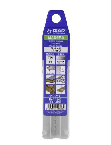 Sierra MOD. 020 (T119BO) Calar Madera Amarre T (pack 3 uds. - EUR/pack) -1940- IZAR 2