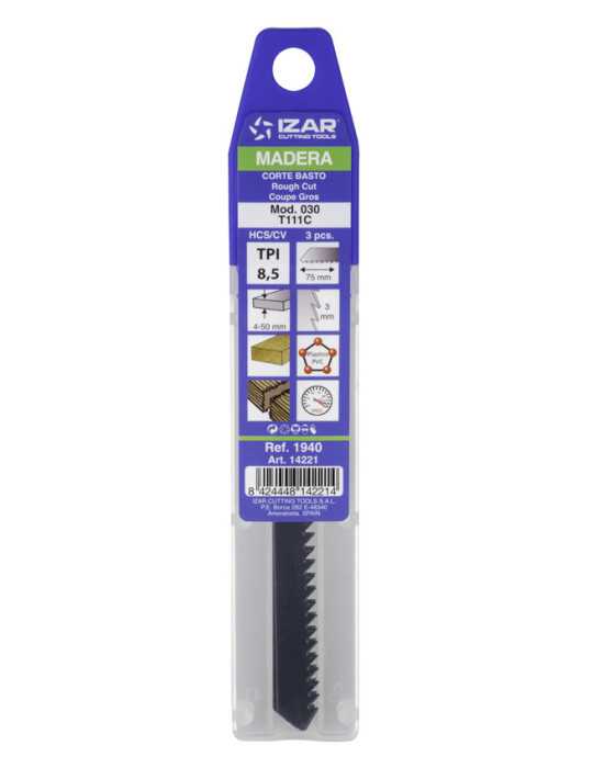 Sierra MOD. 030 (T111C) Calar Madera Amarre T (pack 3 uds. - EUR/pack) -1940- IZAR
