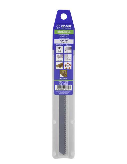 Sierra MOD. 180 (T301B) Calar Madera Amarre T (pack 3 uds. - EUR/pack) -1940- IZAR