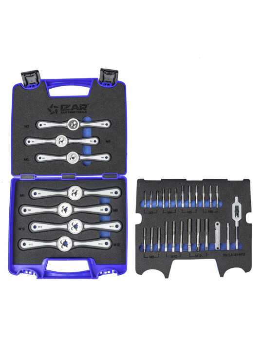 Juego Cojinetes M3-M12 + Combi 30 PCS Monoblock + Machos Mano -3006- IZAR