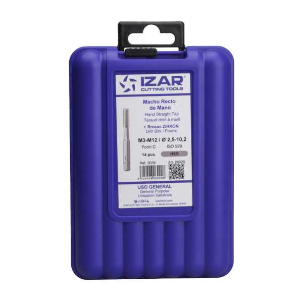 Macho Mano Set + Broca 1015 Zirkon Recto HSS ISO 529 (M) -3039- IZAR