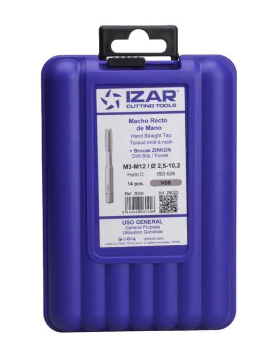 Macho Mano Set + Broca 1015 Zirkon Recto HSS ISO 529 (M) -3039- IZAR
