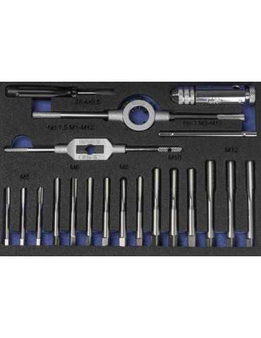 Juego Machos-Cojinetes M3-M12 + Combi (MOD. 0) 33 pcs. ISO 529 Mano -3406- IZAR 2