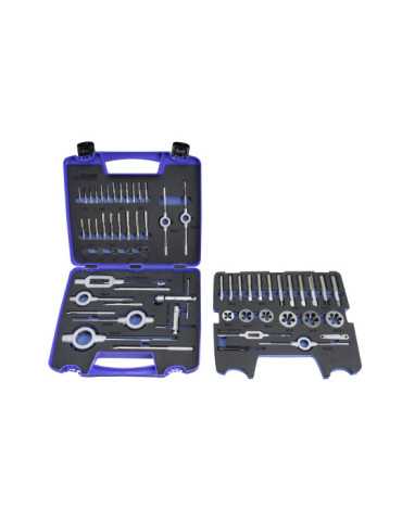 Juego Machos-Cojinetes M3-M20 + Combi (MOD. 1) 55 pcs. Mano -3406- IZAR