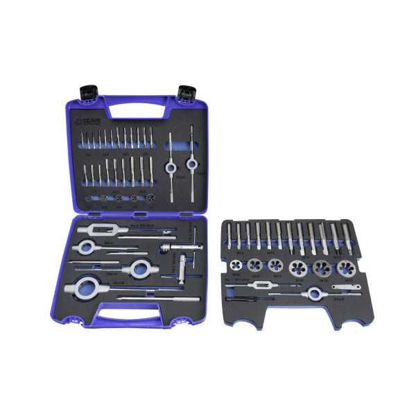 Juego Machos-Cojinetes M3-M20 + Combi (MOD. 1) 55 pcs. Mano -3406- IZAR