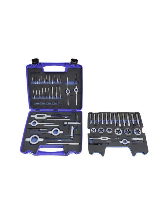 Juego Machos-Cojinetes M3-M20 + Combi (MOD. 1) 55 pcs. Mano -3406- IZAR