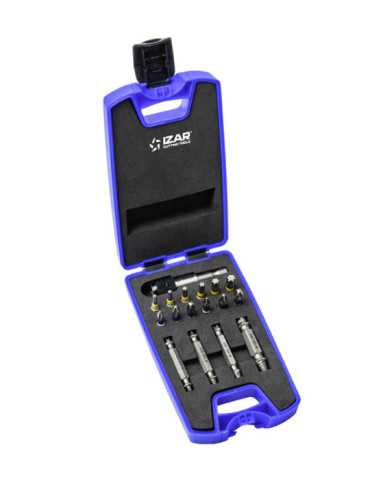 Extractor Set Extractores (N1-2-3-4) + Puntas (T-PH-PZ) 17 Piezas Impacto -3407- IZAR