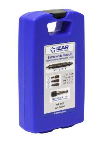 Extractor Set Extractores (N1-2-3-4) + Puntas (T-PH-PZ) 17 Piezas Impacto -3407- IZAR 2