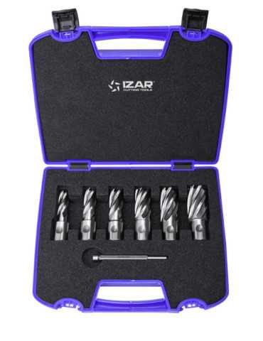 Fresa Set 12-14-16-18-20-22 mm Hueca HSS-XT Maquina Electromagnetica Universal -4060- IZAR