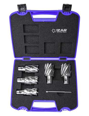 Fresa Set Azul 24-26-28-30-32 mm Hueca HSS-XT Maquina Electromagnetica Universal -4060- IZAR