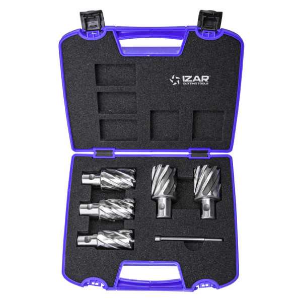 Fresa Set Azul 24-26-28-30-32 mm Hueca HSS-XT Maquina Electromagnetica Universal -4060- IZAR