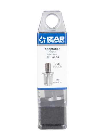 Adaptador Fresa doble Weldon a 1/2X20 Fresas Huecas Maquina Electromagnetica -4074- IZAR 2