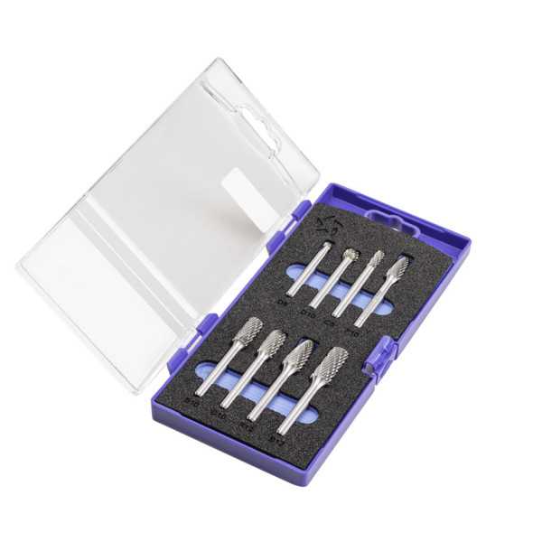 Juego Fresas Set 08 PCS (D-C-F-B) Rotativas Metal Duro -9201- IZAR