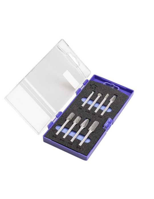 Juego Fresas Set 08 PCS (D-C-F-B) Rotativas Metal Duro -9201- IZAR