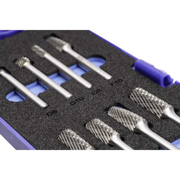 Juego Fresas Set 08 PCS (D-C-F-B) Rotativas Metal Duro -9201- IZAR