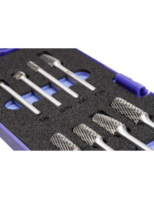 Juego Fresas Set 08 PCS (D-C-F-B) Rotativas Metal Duro -9201- IZAR