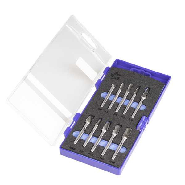 Juego Fresas Set 10 PCS (L-F-B-C-E/D) Rotativas Metal Duro -9201- IZAR