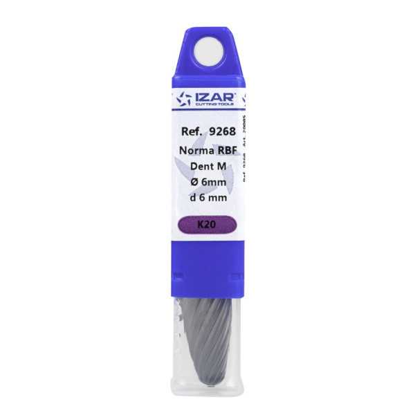 Fresa 12,70X06,00 mm Dentado Inox Rotativa Metal Duro Norma-RBF (F) Ojiva Redondeada -9268- IZAR