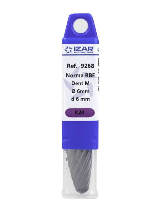 Fresa 12,70X06,00 mm Dentado Inox Rotativa Metal Duro Norma-RBF (F) Ojiva Redondeada -9268- IZAR