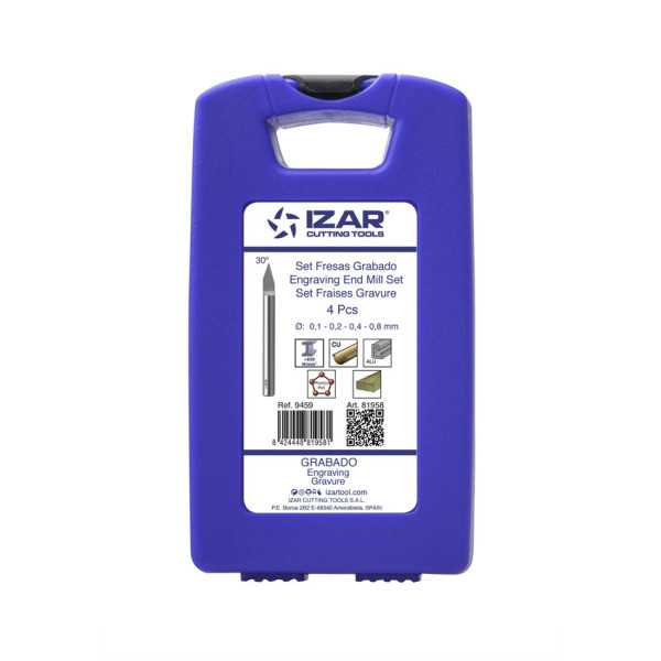 Fresa Set 030 (0,1-0,2-0,4-0,8 mm) Grabado -9459- IZAR