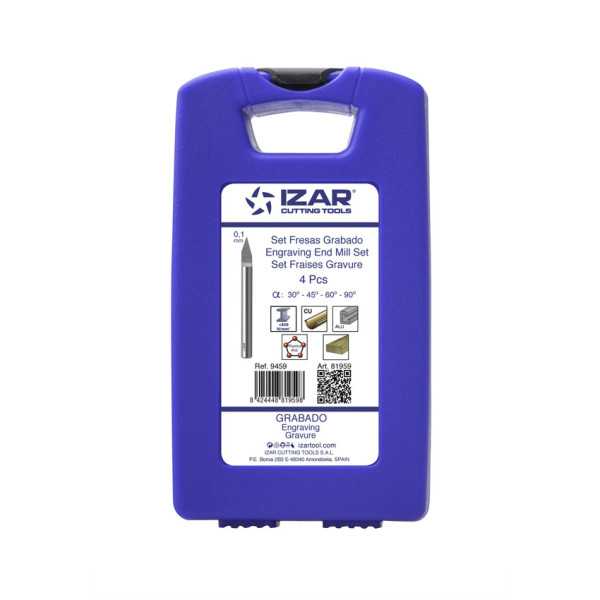 Fresa Set 0,10 mm (30-45-60-90) Grabado -9459- IZAR