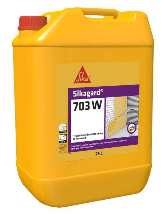 Sikagard-703W Pintura Repelente al Agua para Fachadas Garrafa 25 L SIKA