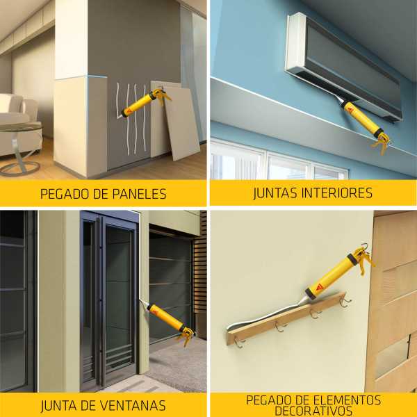 Lote de 5 unidades Sikaflex-111 Stick&Seal negro 290 ML Cartucho SIKA