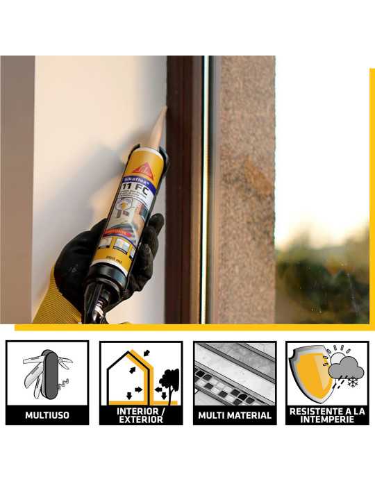 Lote de 6 unidades Sikaflex-11FC Purform gris hormigón 300 ML Unipac SIKA