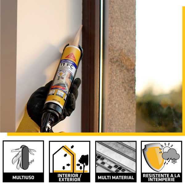 Lote de 6 unidades Sikaflex-11FC Purform negro 300 ML Unipac SIKA
