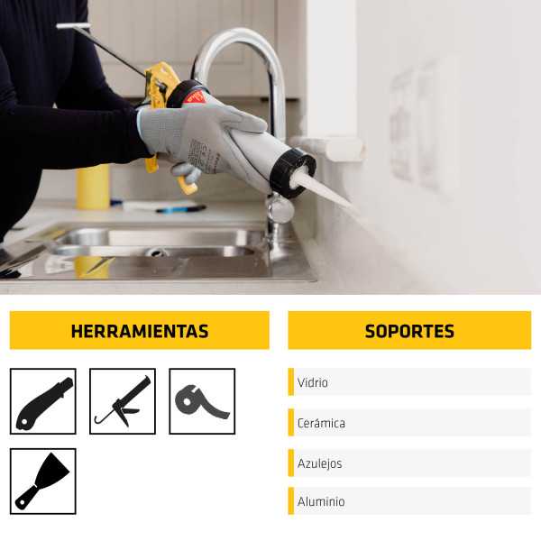 Lote de 5 unidades SikaSeal 175 Baños & Cocinas blanco SIKA