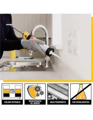 Lote de 5 unidades SikaSeal 175 Baños & Cocinas transparente SIKA 2
