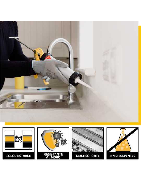 Lote de 5 unidades SikaSeal 175 Baños & Cocinas transparente SIKA
