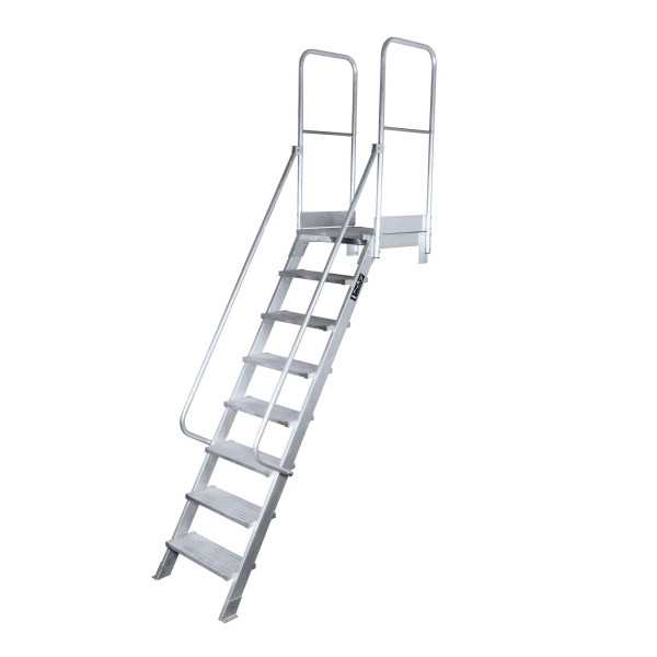 Escalera de acceso con plataforma de 45 Grados MAX de 5 peldaños con plataforma de 60x60 cm marca KTL