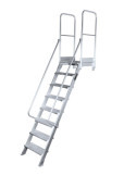Escalera de acceso con plataforma de 45 Grados MAX de 5 peldaños con plataforma de 60x60 cm marca KTL