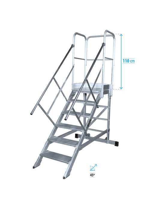 Escalera de plataforma móvil 45 Grados MAX de 2 peldaños con plataforma de 60x60 cm marca KTL