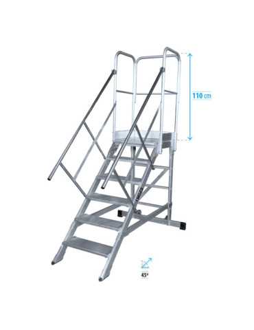 Escalera de plataforma móvil 45 Grados MAX de 3 peldaños con plataforma de 60x60 cm marca KTL
