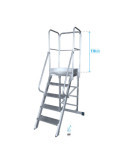 Escalera de plataforma móvil 60 Grados MAX de 3 peldaños con plataforma de 60x60 cm marca KTL