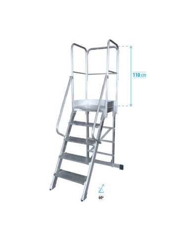 Escalera de plataforma móvil 60 Grados MAX de 4 peldaños con plataforma de 60x60 cm marca KTL