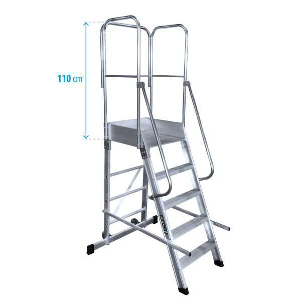 Escalera de plataforma móvil EP-1 de 3 peldaños con plataforma de 49x60 cm marca KTL