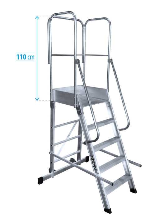Escalera de plataforma móvil EP-1 de 3 peldaños con plataforma de 49x60 cm marca KTL