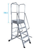 Escalera de plataforma móvil EP-1 de 4 peldaños con plataforma de 49x60 cm marca KTL