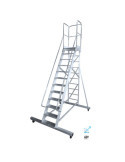 Escalera de plataforma móvil de 60 Grados BIG MAX de 11 peldaños con plataforma de 60x60 cm marca KTL