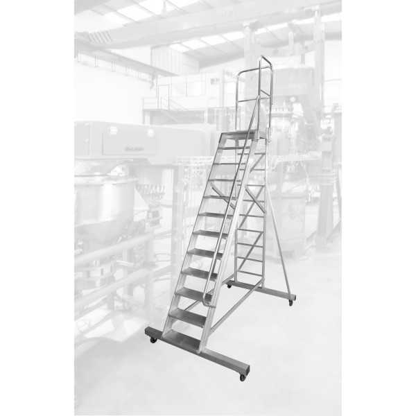 Escalera de plataforma móvil de 60 Grados BIG MAX de 11 peldaños con plataforma de 60x60 cm marca KTL