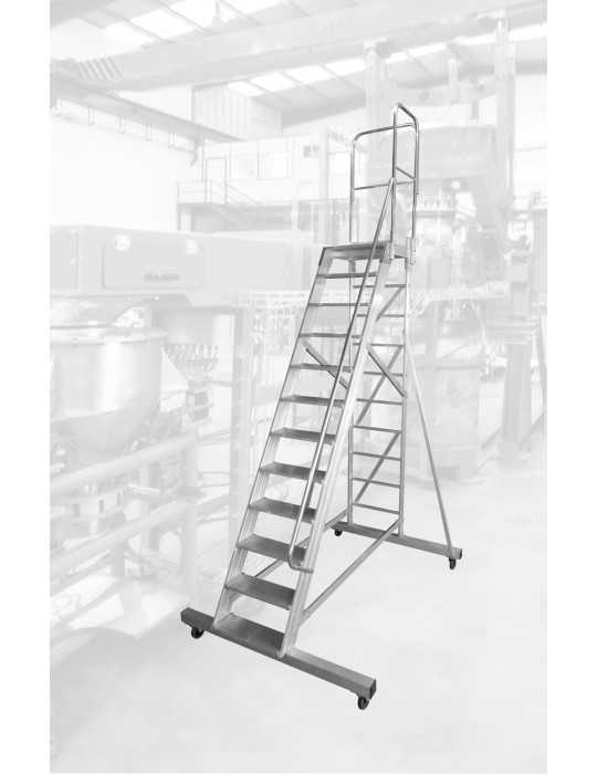 Escalera de plataforma móvil de 60 Grados BIG MAX de 12 peldaños con plataforma de 60x60 cm marca KTL