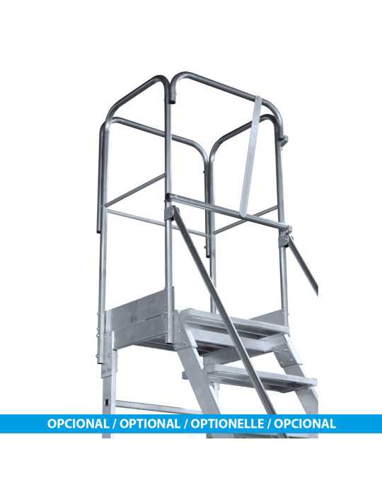 Escalera de plataforma móvil de 60 Grados BIG MAX de 12 peldaños con plataforma de 60x60 cm marca KTL