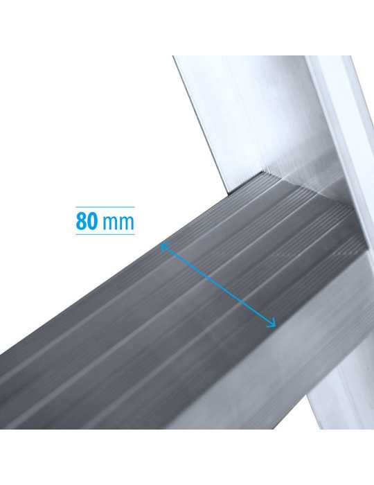 Escalera de plataforma móvil, 2 accesos EP-2 de 3 peldaños con plataforma de 60x120 cm marca KTL
