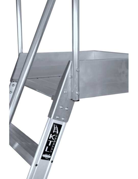 Escalera de plataforma móvil, 2 accesos EP-2 de 3 peldaños con plataforma de 60x120 cm marca KTL