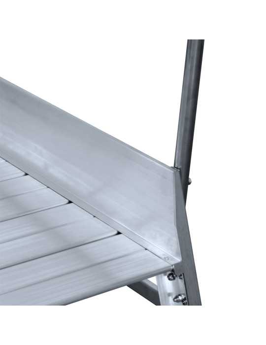 Escalera de plataforma móvil, 2 accesos EP-2 de 5 peldaños con plataforma de 60x120 cm marca KTL