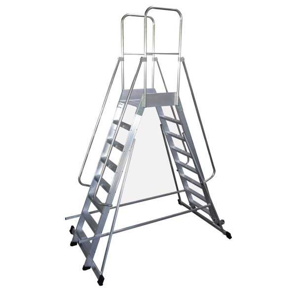 Escalera de plataforma móvil, 2 accesos EP-2 de 6 peldaños con plataforma de 60x60 cm marca KTL